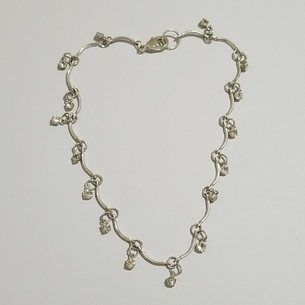 Silver Rhinestone Anklet